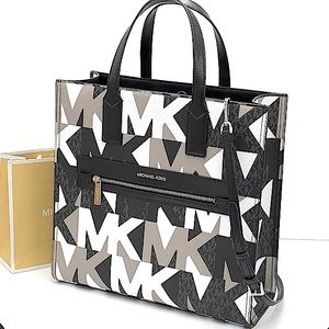 MICHAEL KORS KENLY LARGE NORTH SOUTH TOTE BLACK MULTI